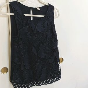 M Merona Navy lace top